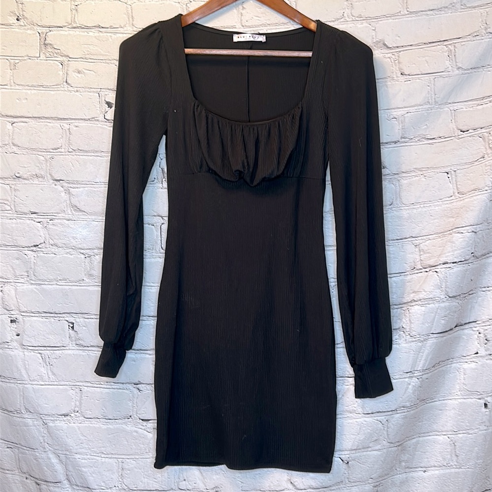 Blue Blush Black Long Sleeve Dress Size Small Excellent Condition